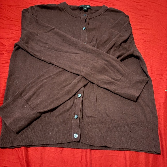 Ann Taylor Dark Brown Button Down Shirt - Picture 4 of 5